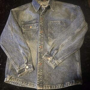 Louis Vuitton Blue Denim Jacket with Patterned Pocket